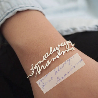 Actual Handwriting Custom Signature Name Bracelet