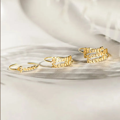 Personalized Custom Double Name Ring